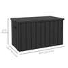 119 Gallon Deck Box, Lockable Galvanised Steel Outside Storage Container for Tools, Cushions, Dark Grey