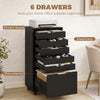 File Cabinet on Wheels Mobile Printer Stand with 5 Drawers for Home Office Black