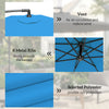 10ft Offset Patio Umbrella with Base, Garden Hanging Parasol with Crank, Banana Cantilever Umbrella Sun Shade, Blue