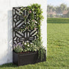 Metal Raised Garden Bed with Trellis for Climbing Plants, Freestanding or Wall Mounted Flower Bed with Privacy Panel
