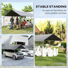 10'x20' Carport Heavy Duty Galvanized Car Canopy with Included Anchor Kit, 3 Reinforced Steel Cables