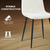 Dining Chairs Set of 4, Upholstered Dining Room Chairs with Steel Legs, Modern Kitchen Chair for Dining Room, Cream White