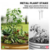 6' x 3' x 1' Large Outdoor Planter Box, Galvanized Raised Garden Bed with Metal Plant Stake, Silver, Brown Wood Effect