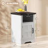 Set of 2 Side Tables with Barn Door and Open Shelf, Farmhouse End Tables with Cabinet, Nightstands for Living Room
