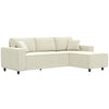 Corner Sofa with Changeable Chaise, Corduroy L-Shaped Sectional Sofa with Pocket Spring, 2 Pillows
