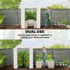 Greenhouse with Raised Garden Bed, Galvanized Metal Planter Box with PE Cover, Roll Up Door, 56