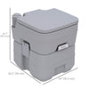 Portable Toilet for Adults, Travel Toilet with 2 Detachable Tanks, Camping Toilet for Trips, 5.3 Gallon (20L), Grey