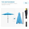 8.5' Round Aluminum Patio Umbrella Garden Parasol Market Sunshade Tilt Canopy w/ 6 Ribs, Crank Handle, Blue