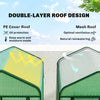 Mini Greenhouse with Screen Roof, Portable Small Greenhouse with Roll-Up Zipper Door, 27.6