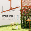 Decorative Outdoor Privacy Panel with Stand, Freestanding Metal Outdoor Divider for Garden, Backyard, Deck, Brown