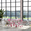 Qaba 3 Pieces Toddler Table and Chair Set, Height Adjustable Kids Table and Chair Set w/ Storage, for Playroom Pink