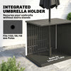30 Gallon Storage Box, Outdoor Side Table with Umbrella Holder, Black