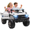 Kids 2 Seater Ride-On Car Police Truck Electric with LED Lights & MP3 for Kids