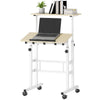 Stand Up Desk, Height & Angle Adjustable Computer Desk with Wheels for Standing or Sitting, Laptop Table, Natural