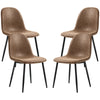 Retro Dining Table Chairs Set of 4, PU Leather Upholstered Kitchen Table Chairs for Living Room, Bedroom