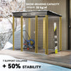 6 x 4FT Galvanized Garden Storage Shed, Metal Outdoor Shed with Double Doors and 2 Vents