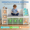 Qaba Kids Storage Shelf with Reading Nook, Toy Storage Organizer with Seat Cushion, 3 Fabric Drawers for Playroom, Nursery