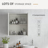 Wall Mounted Mirror Cabinet, Bathroom Medicine Cabinet with Mirror, 2 Doors, Adjustable Shelf and Soft Close Mechanism
