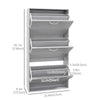 Shoe Storage Cabinet with 3 Flip Drawers, Narrow and Slim, 12 Pair of Shoes Organizer for Hallway, Entryway