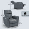Power Recliner Chair, Dyed Fabric (Like Leathaire) Upholstered Recliner Chair with USB Ports, Footrest