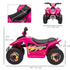 Kids Ride on ATV, 6V Battery Powered Quad Car with Forward, Reverse Switch, for Boys Girls 18-36 Months, Pink