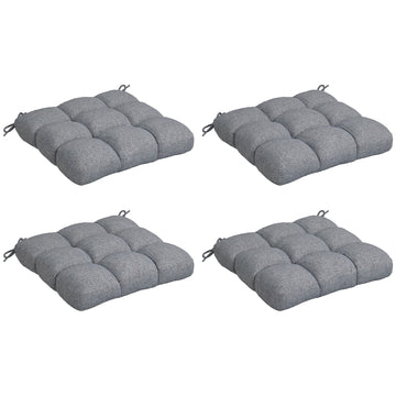 4-Piece Seat Cushion Pillows Replacement, Patio Chair Cushions Set with Ties for Indoor Outdoor