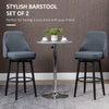 Extra Tall Bar Stools Set of 2, Modern 360° Swivel Barstools, Dining Room Chairs with Steel Legs Footrest, Charcoal Grey