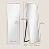 Floor Standing Mirror, Full Body Mirror, Free Standing, Leaning or Wall Mirror with Frame for Bedroom, White