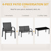 4-Piece Patio Furniture Set Garden Conversation Set with Loveseat, Single Chairs and Coffee Table for Backyard Poolside Balcony