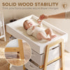 Qaba Baby Changing Table, Diaper Changing Station with Waterproof Pad, 3 Drawers and Large Basket for Newborn & Infant, White