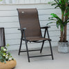 Rattan Reclining Folding Chair, Outdoor Wicker Portable Recliner with 7 Adjustable Backrest Position for Garden, Balcony, Patio, Brown