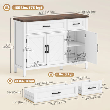 Sideboard Buffet Cabinet, 44