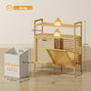Tilt Out Laundry Hamper, Bamboo Laundry Cabinet with 2 Removable Baskets and 2-Tier Shelves for Laundry Room, Natural