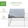Chicken Run, 23' x 6.6' Metal Chicken Coop with Waterproof and Anti-UV Cover, Spire Roof, Door, for 12-14 Chickens, Ducks, Rabbits, Sliver