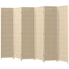 Woven Bamboo Room Divider, 6 Panel Folding Indoor Privacy Screens for Home Office, Natural Wood