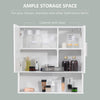 Bathroom Mirror Cabinet, Wall Mounted Medicine Cabinet with Double Doors and Adjustable Shelf, White