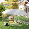 Outdoor Dog Run with Adjustable & Rotatable Bowls, Waterproof UV-Resistant Cover, Escape-Proof Lock, 19.7' x 7.5' x 7.5'