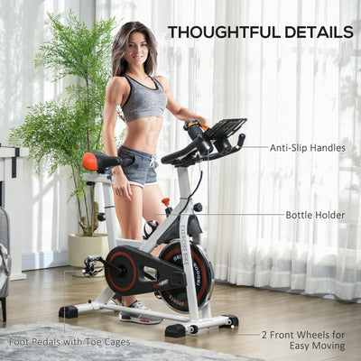 Adjustable Upright Stationary Exercise Bike w/ LCD Display, Indoor Cycling Bike for Home w/ Adjustable Resistance