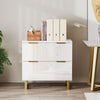 Lateral File Cabinet with 2 Drawers, Modern Filing Cabinet for Letter/A4/Legal Size Files, High Gloss Black