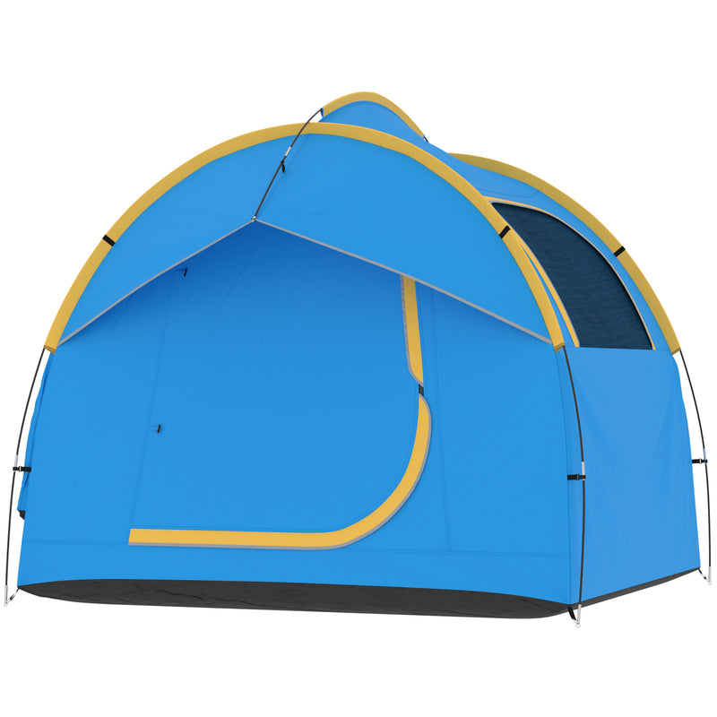 3000mm Waterproof SUV Tent, Car Tent with 3 Doors and Mesh Window, for 5-6 Person Camping Travel, Blue and Orange