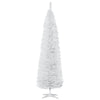7' Pencil Christmas Tree, Slim Artificial Xmas Tree with Realistic Branches, Sturdy Metal Stand, White