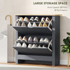 Shoe Storage Cabinet with 2 Flip Drawers and Adjustable Shelves for 8–12 Pairs of Shoes, Dark Grey