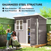 7' x 4' Galvanised Steel Outdoor Storage Shed, Garden Shed with Window, Lockable Wide Door and Air Vents, Grey