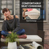 4 Pieces Wicker Outdoor Balcony Furniture Set Rattan Patio Furniture Set with Loveseat Chairs Glass Coffee Table