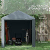 Portable Bicycle Shed with Galvanised Steel Frame and Large Door, Waterproof Outdoor Shed for Garden Tools, Dark Grey