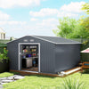 11' x 13'Garden Storage Shed w/ Foundation Kit Metal Tool Storage House w/ Double Doors