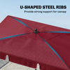 6.5x4ft Rectangle Patio Umbrella Aluminum Tilt Adjustable Garden Parasol Sun Shade Outdoor Canopy Red