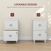 2-Drawer Small Filing Cabinet Lockable Home Office Storage Cabinet with Adjustable Hanging Bars for A4 Letter White
