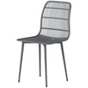 Outdoor Dining Chairs Set of 4, Patio Chairs with Slotted Backrest, Grey
