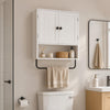 Wall Mounted Bathroom Cabinet, Bathroom Wall Cabinet with 2 Doors, Adjustable Shelf Storage, White